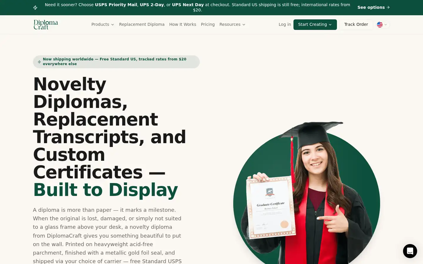 Screenshot of diplomacraft.com