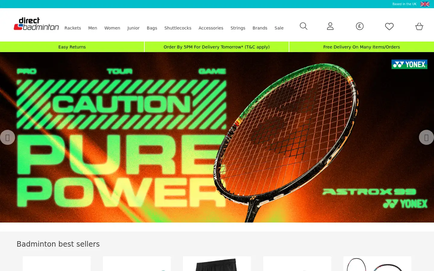 Screenshot of directbadminton.co.uk