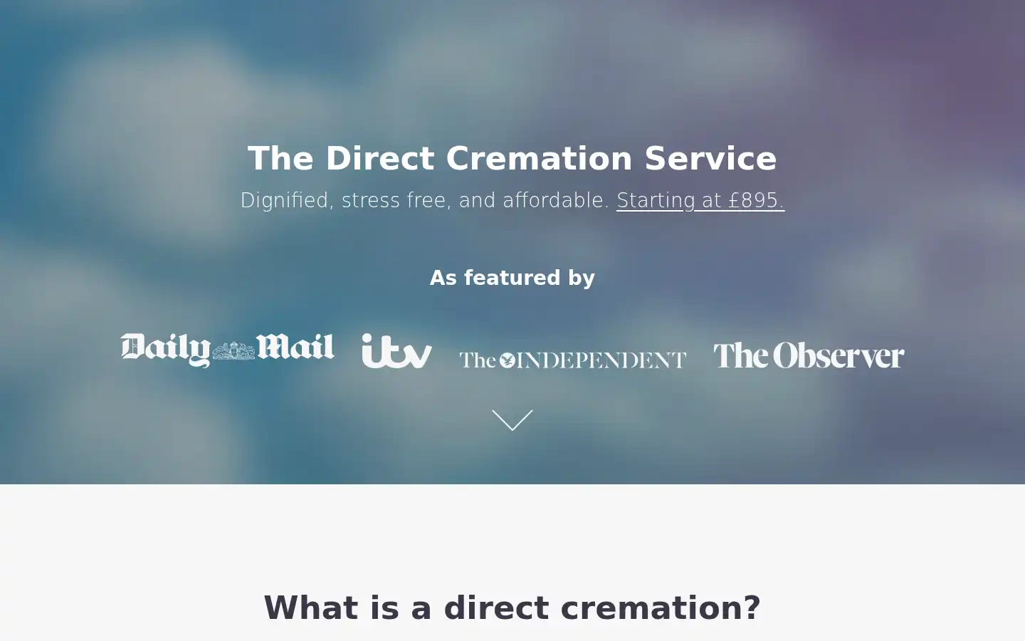 Screenshot of directcremation.co.uk