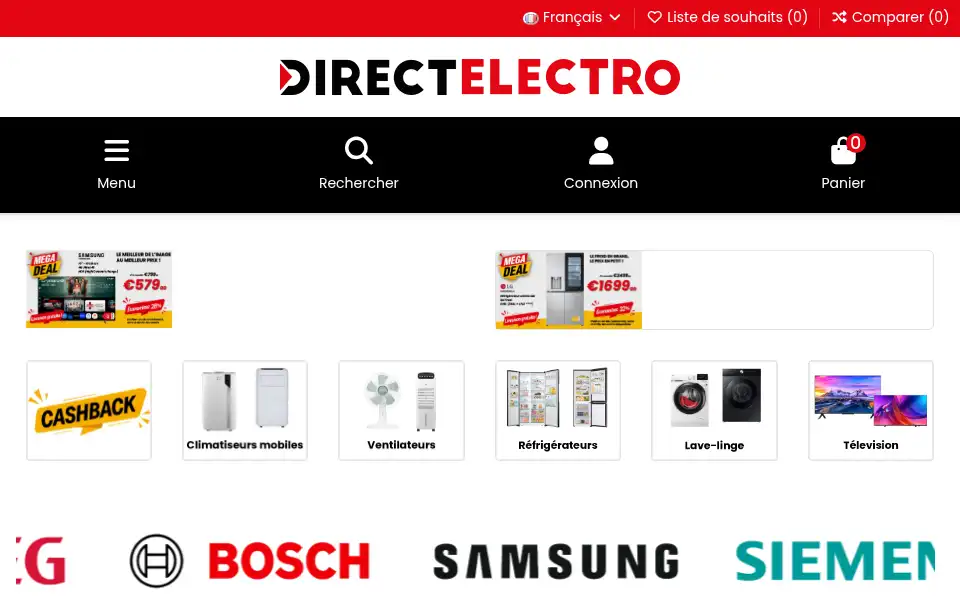 Screenshot of directelectro.be