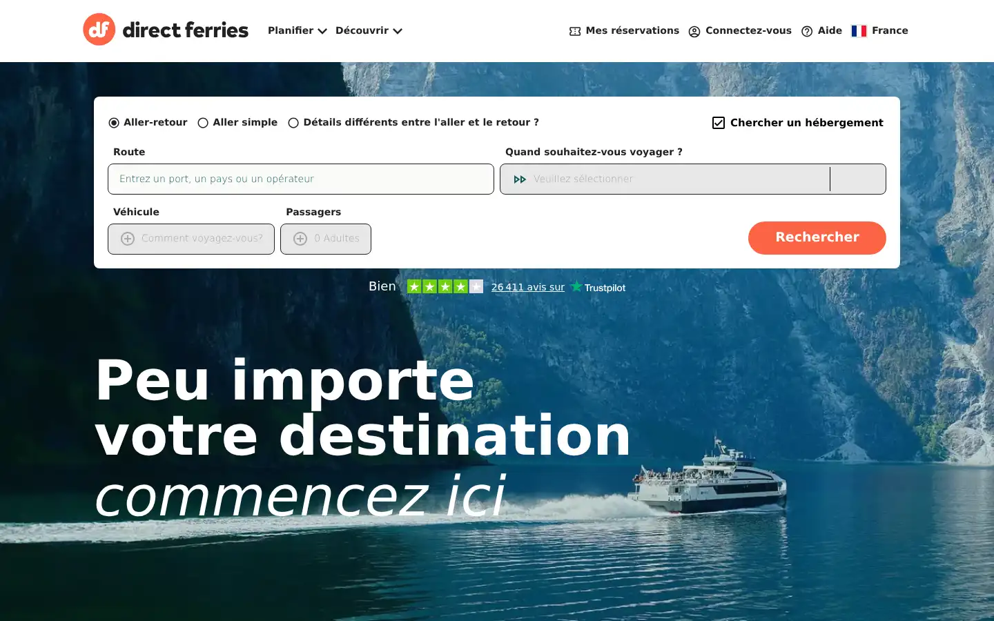 Screenshot of directferries.fr