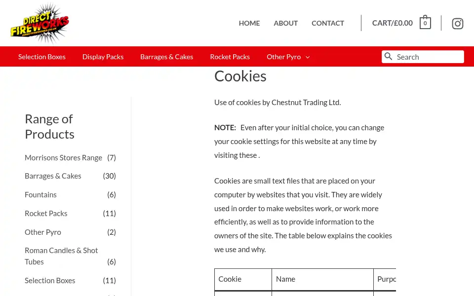 Screenshot of directfireworks.co.uk