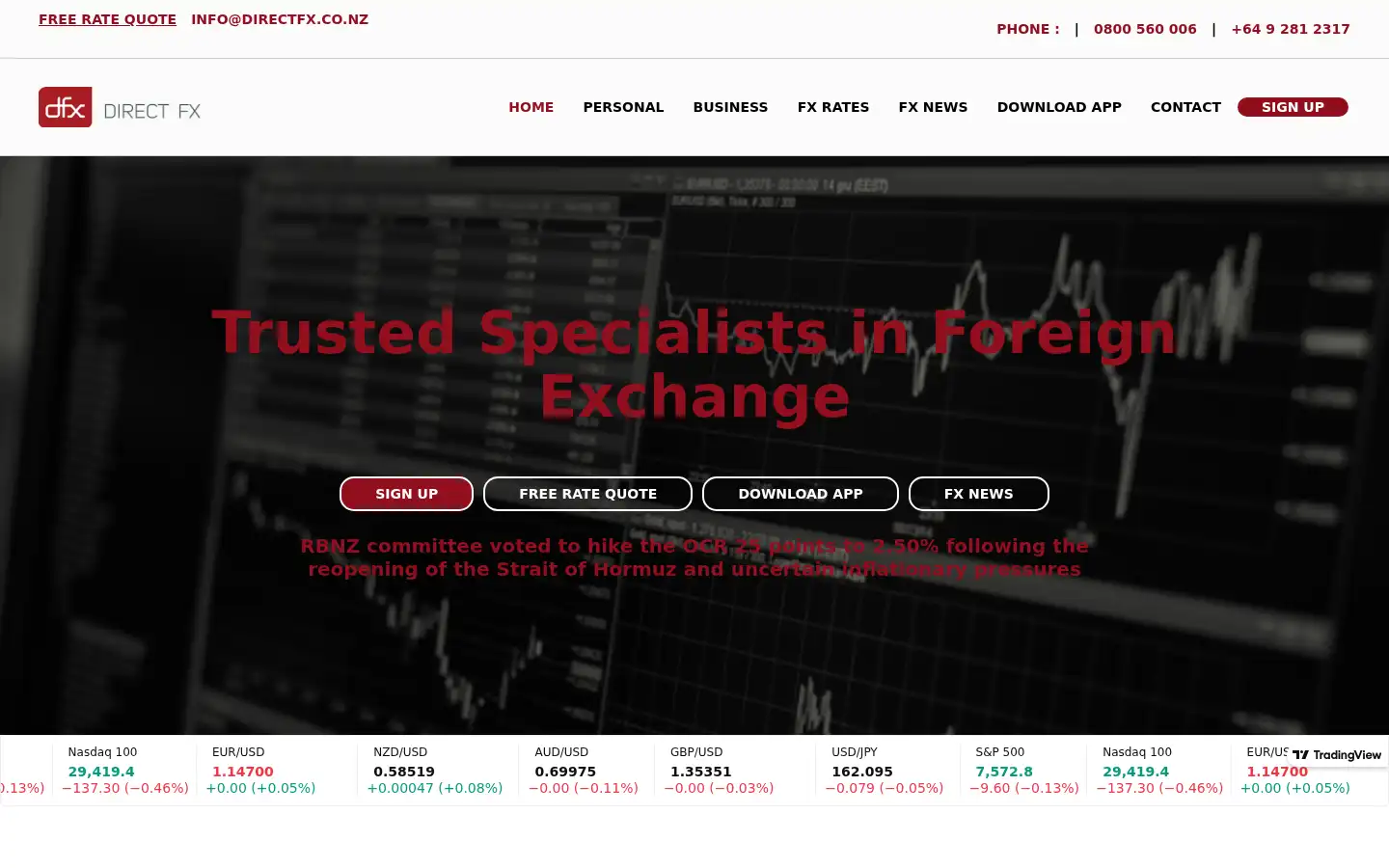 Screenshot of directfx.co.nz