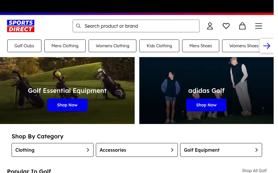 Screenshot of directgolf.co.uk