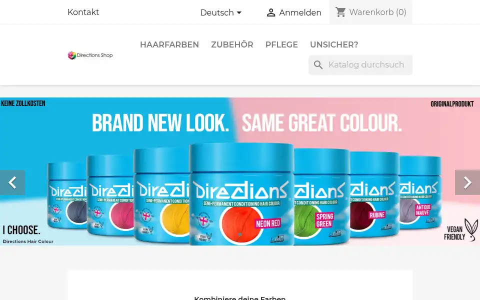 Screenshot of directions-shop.ch