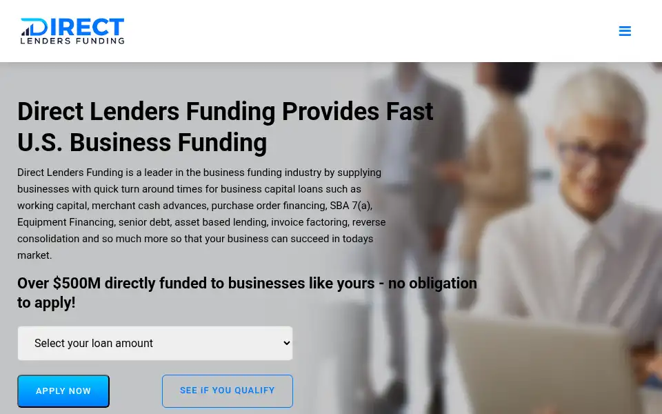 Screenshot of directlendersfunding.com