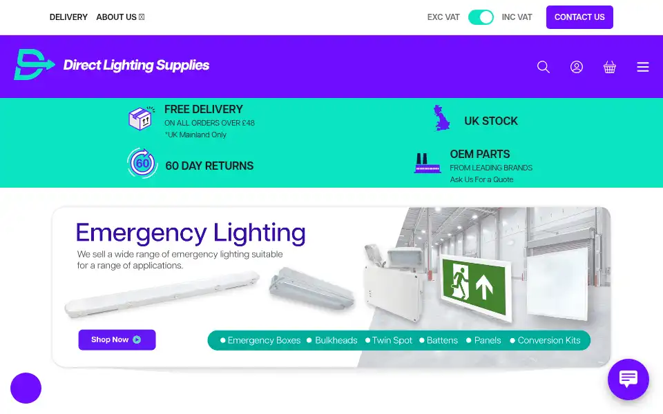 Screenshot of directlightingsupplies.co.uk