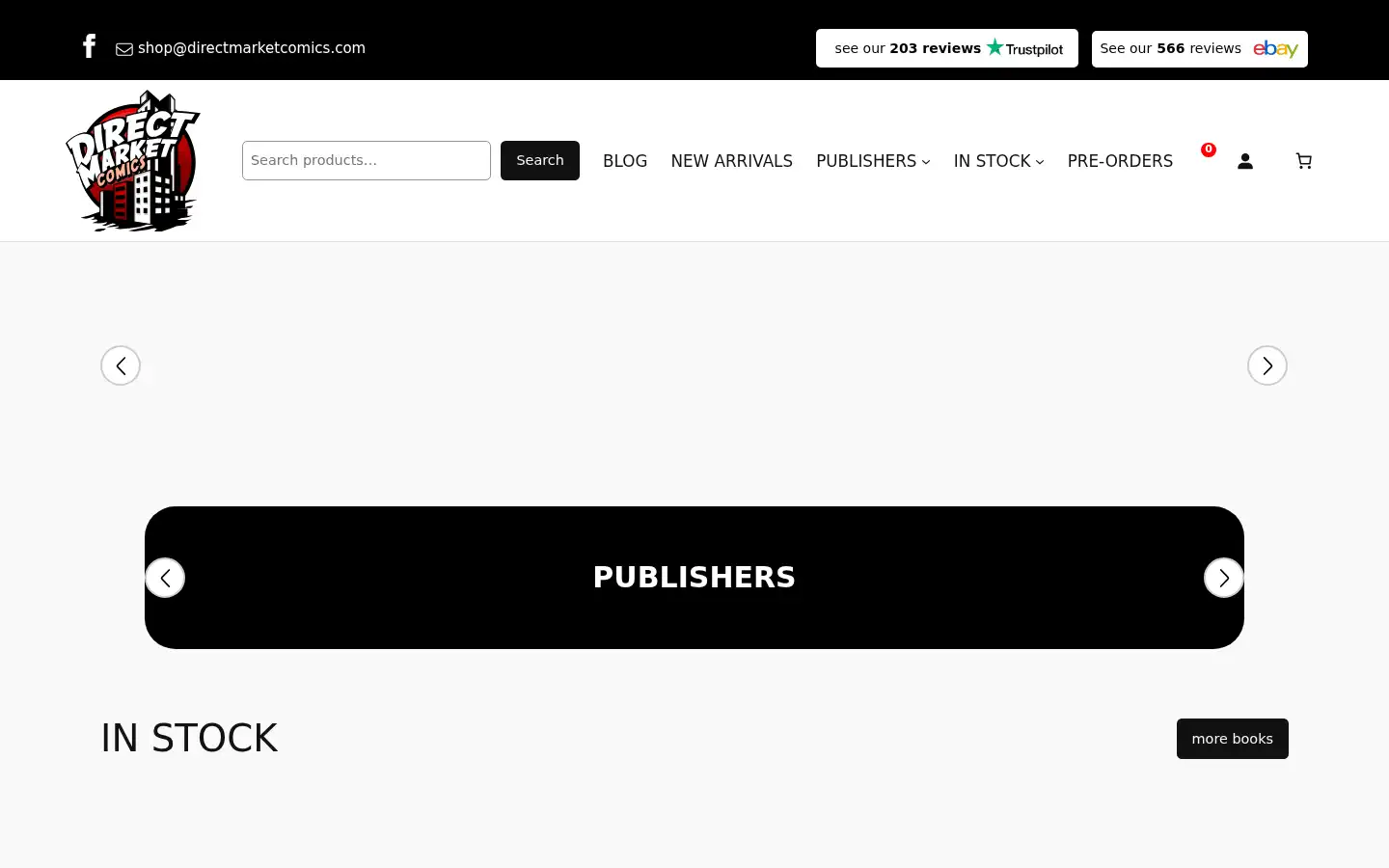 Screenshot of directmarketcomics.com