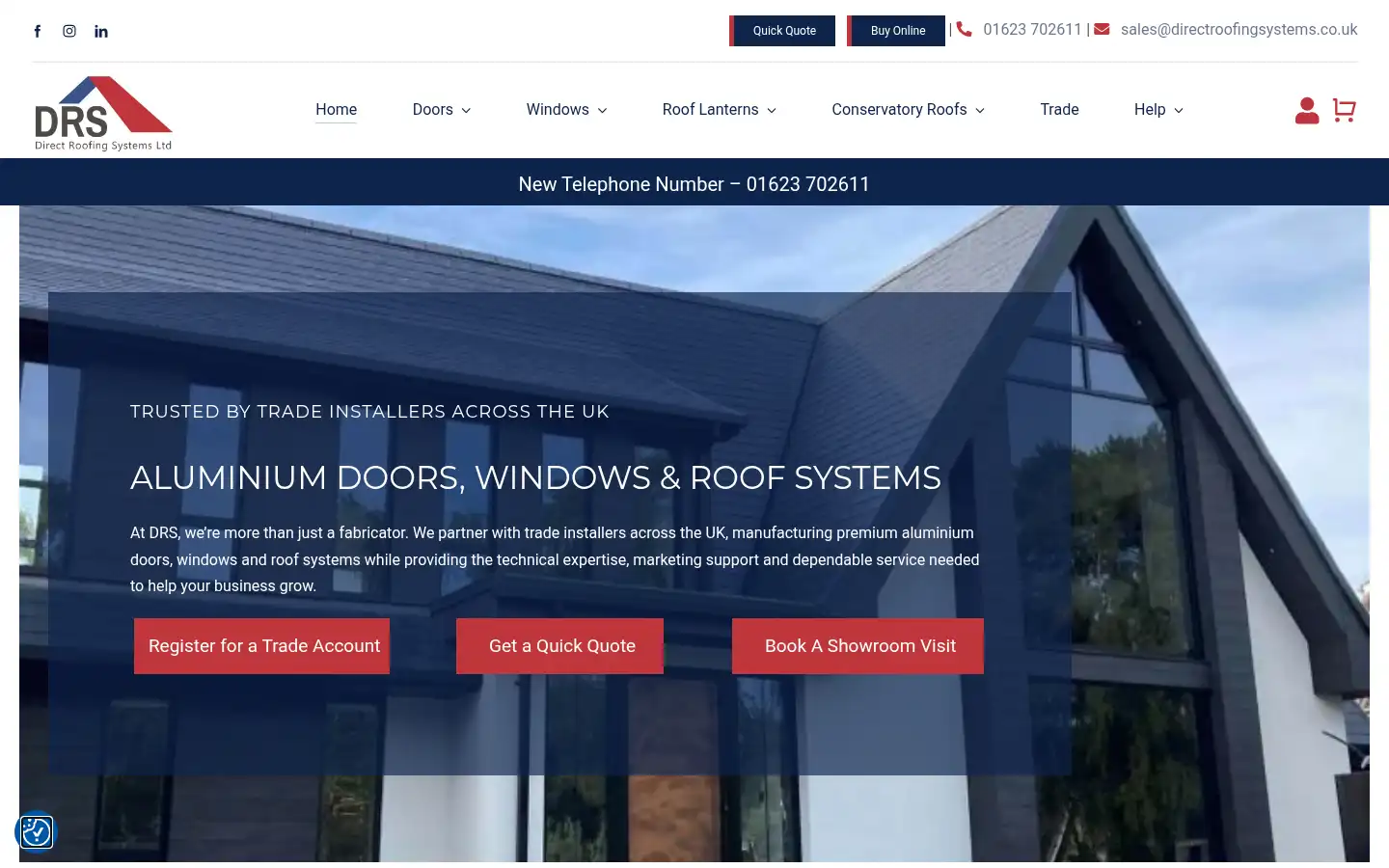 Screenshot of directroofingsystems.co.uk