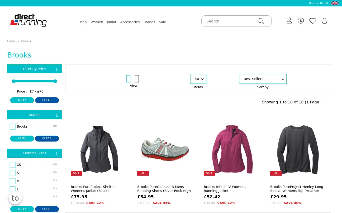 Screenshot of directrunning.co.uk