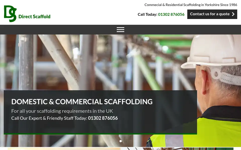 Screenshot of directscaffoldservices.co.uk