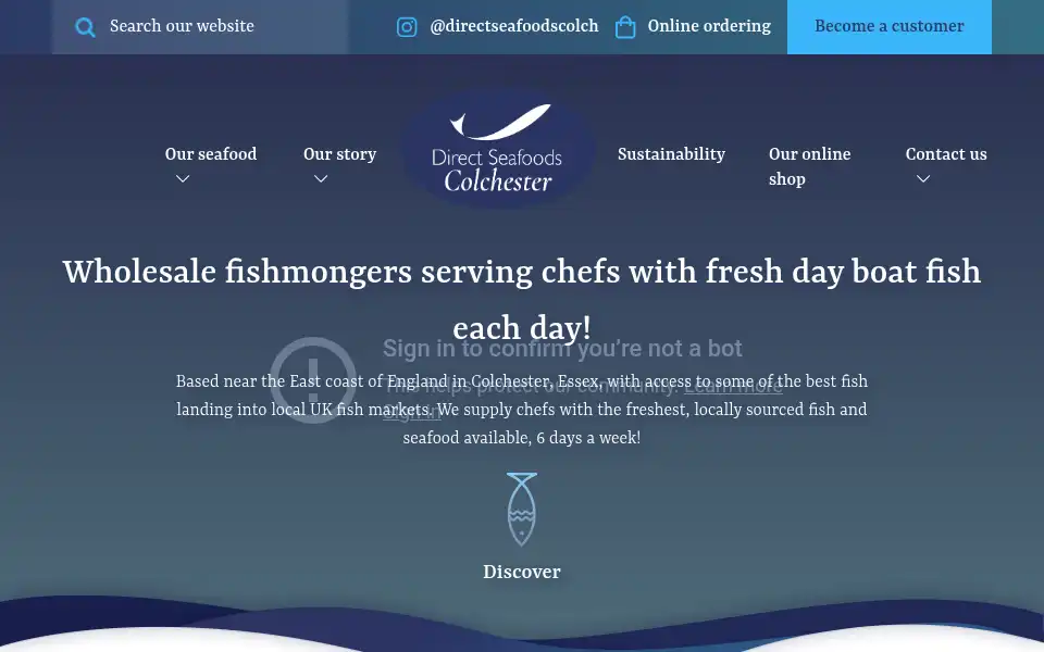 Screenshot of directseafoodscolchester.co.uk