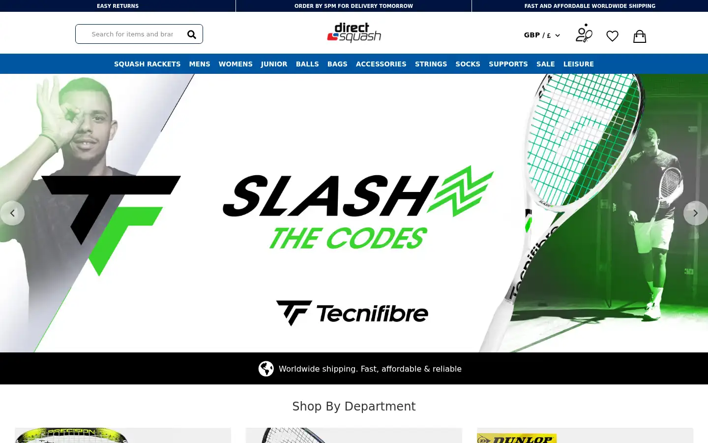 Screenshot of directsquash.co.uk