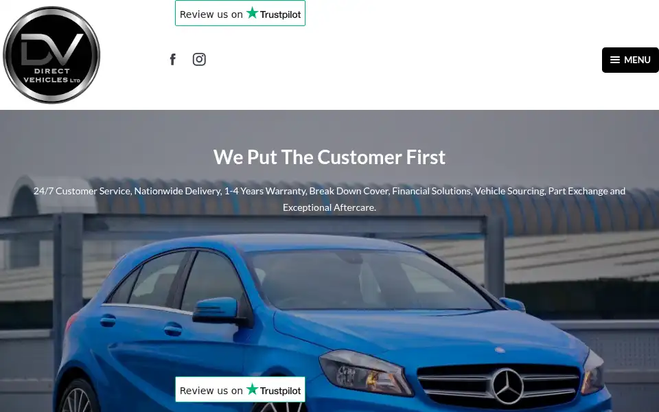 Screenshot of directvehicles.co.uk