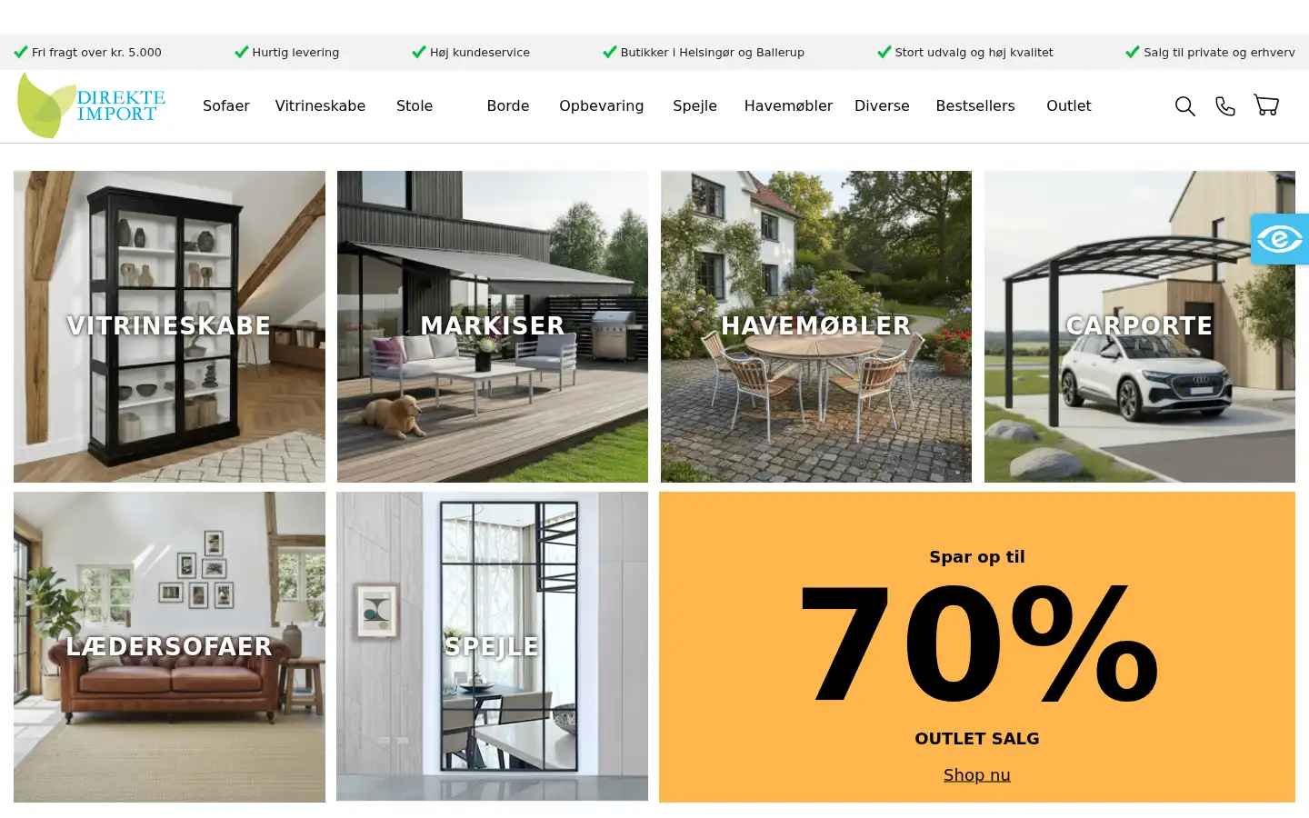 Screenshot of direkteimport.dk