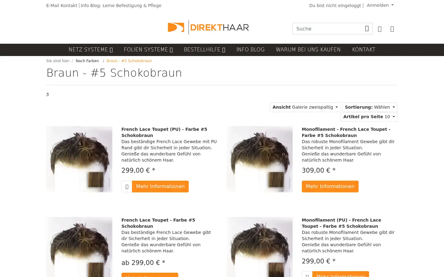 Screenshot of direkthaar.de