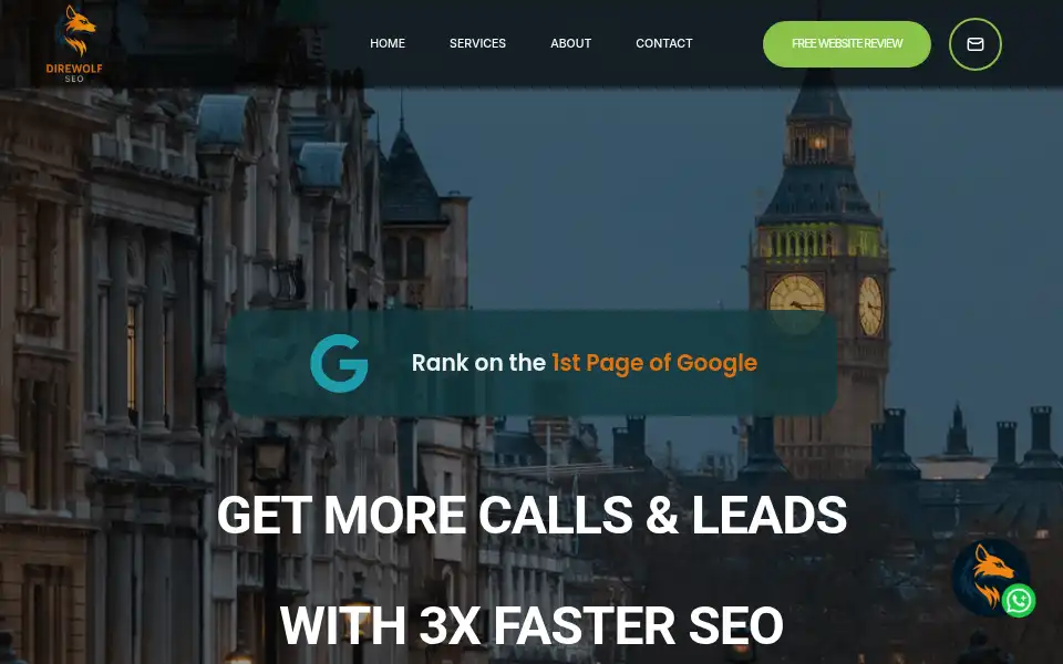 Screenshot of direwolfseo.co.uk