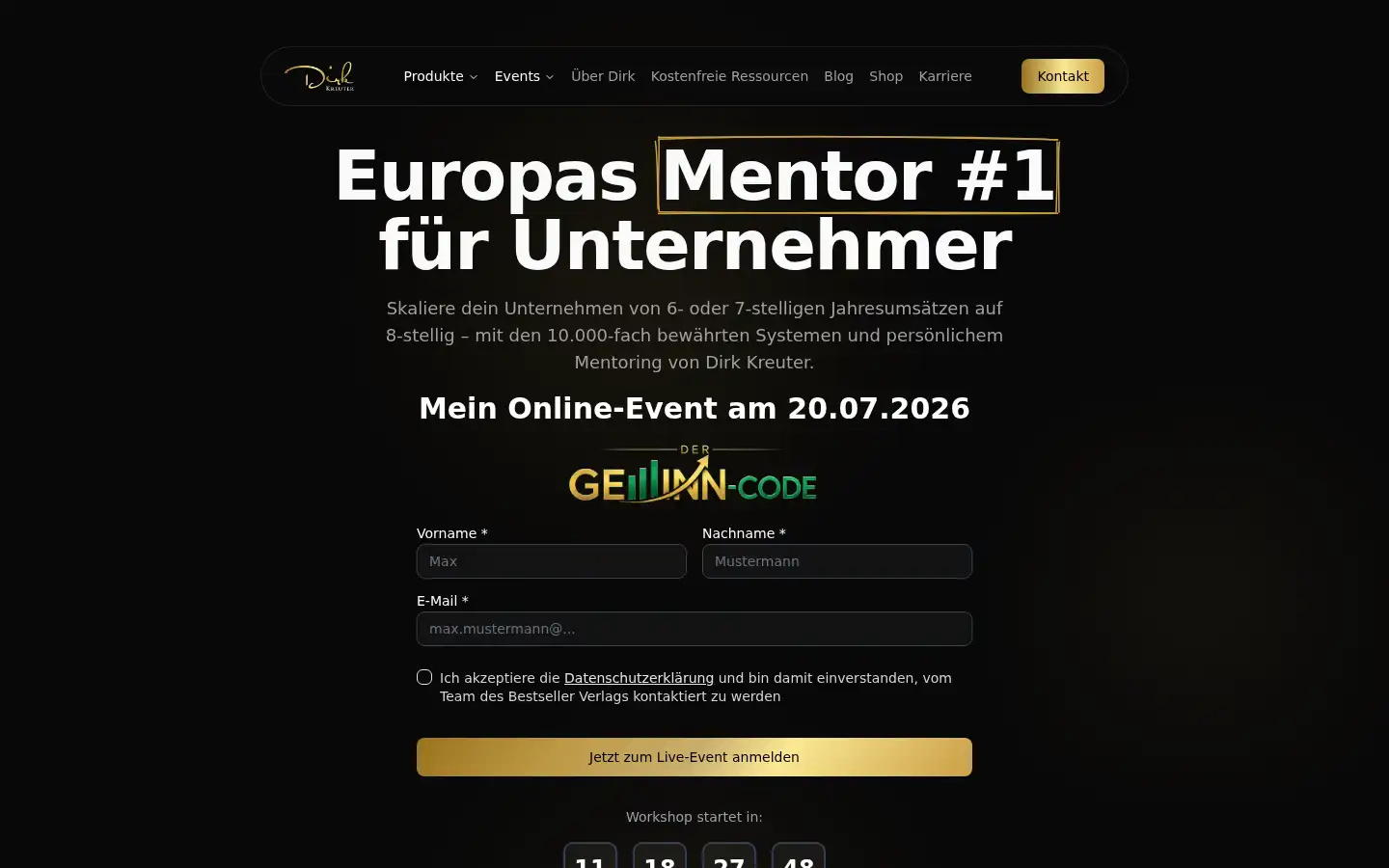 Screenshot of dirkkreuter.com