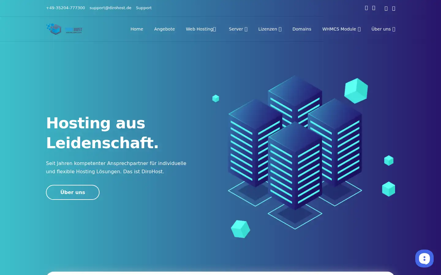Screenshot of dirohost.com