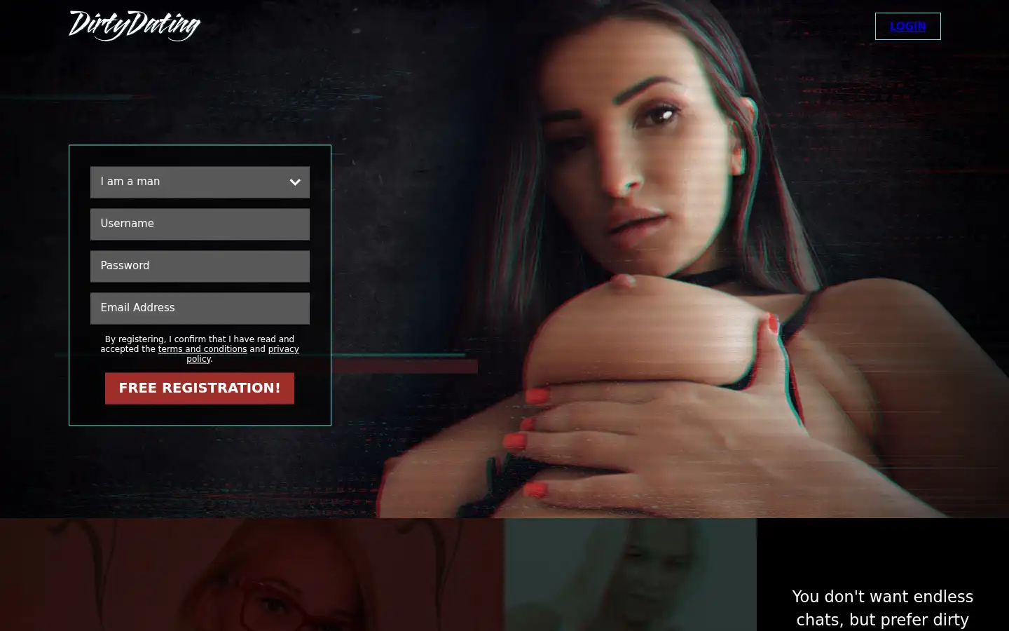 Screenshot of dirtydating.com