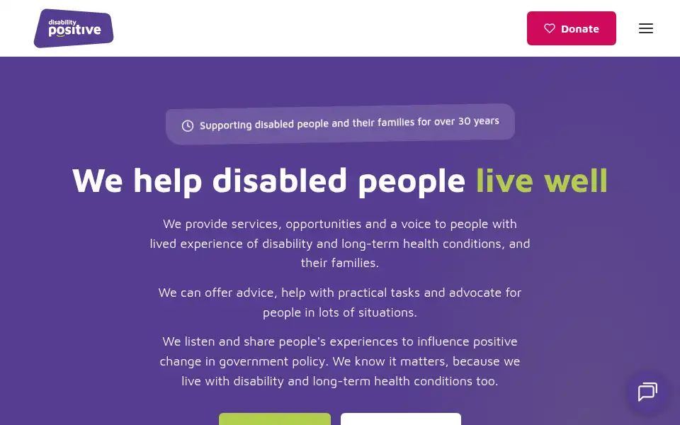 Screenshot of disabilitypositive.org