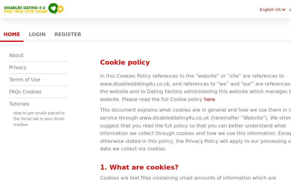 Screenshot of disableddating4u.co.uk