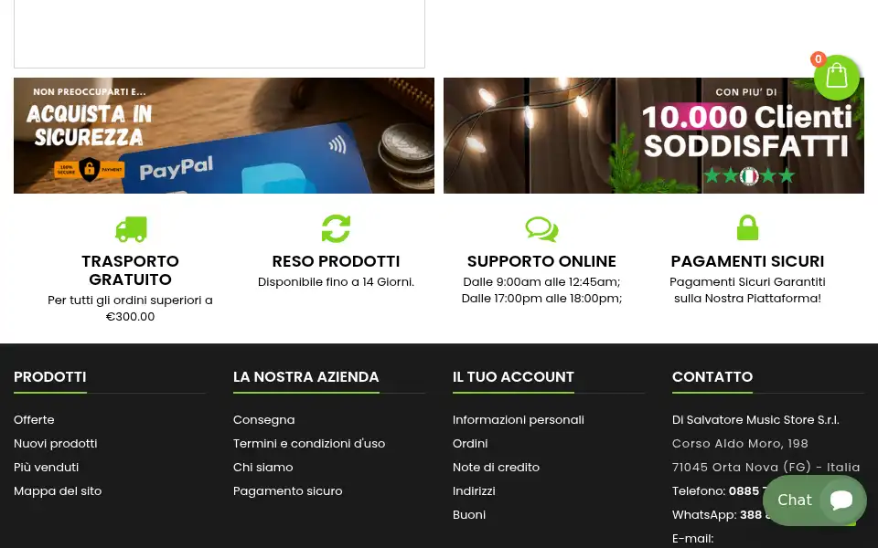 Screenshot of disalvatoremusicstore.it