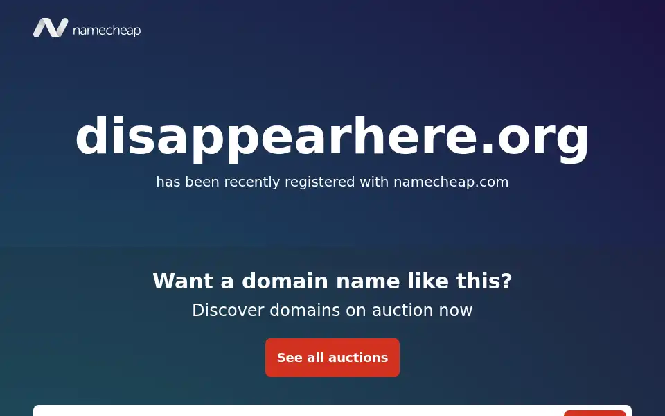Screenshot of disappearhere.org