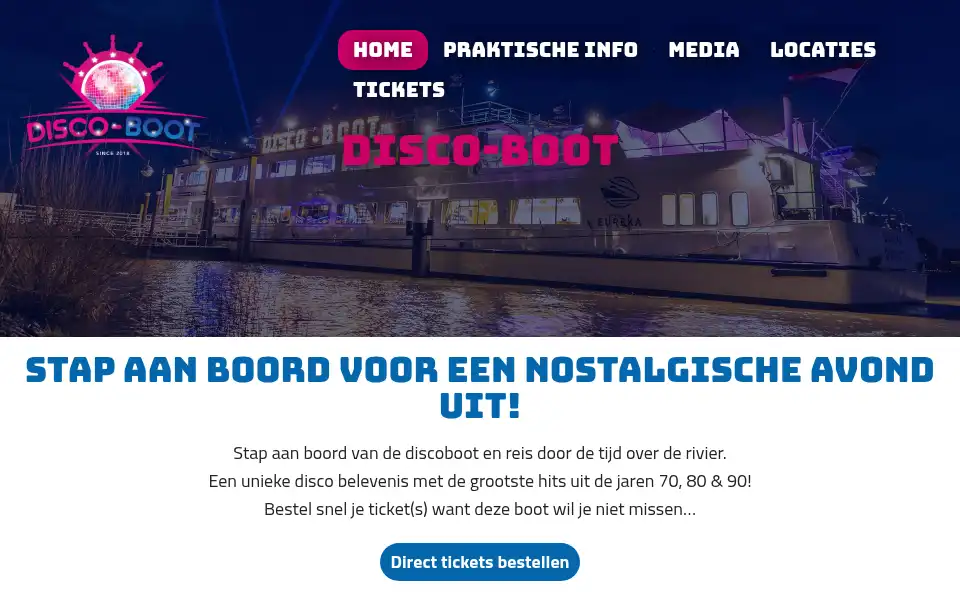 Screenshot of disco-boot.nl