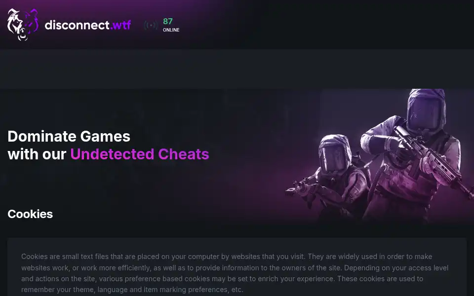 Screenshot of disconnect.wtf