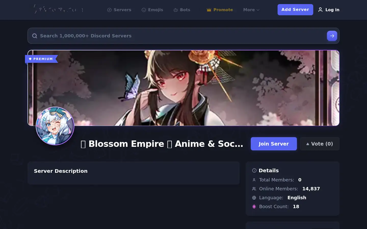 Screenshot of discords.com