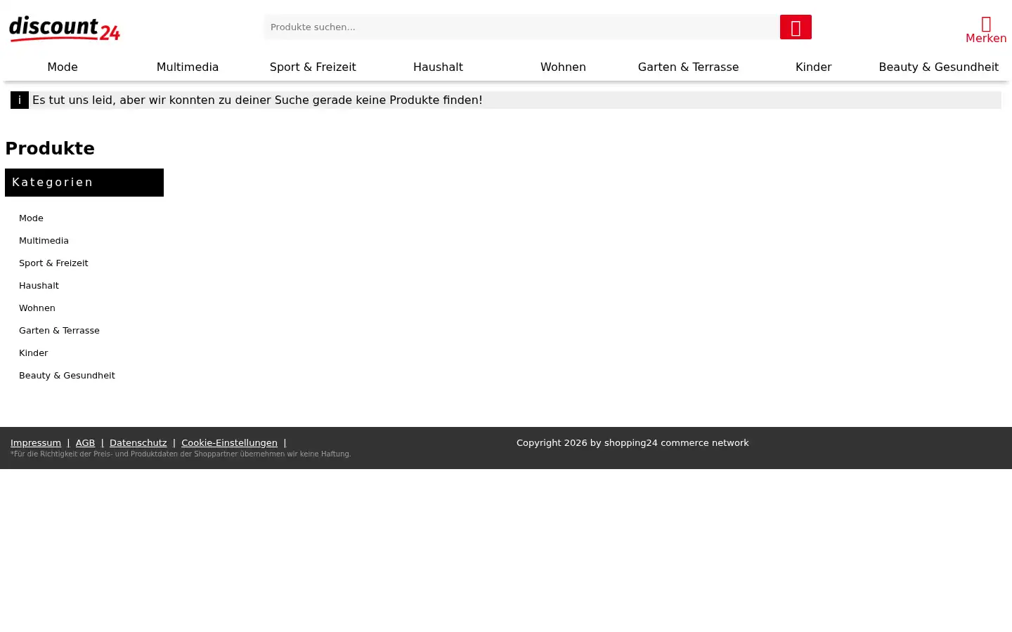 Screenshot of discount24.de
