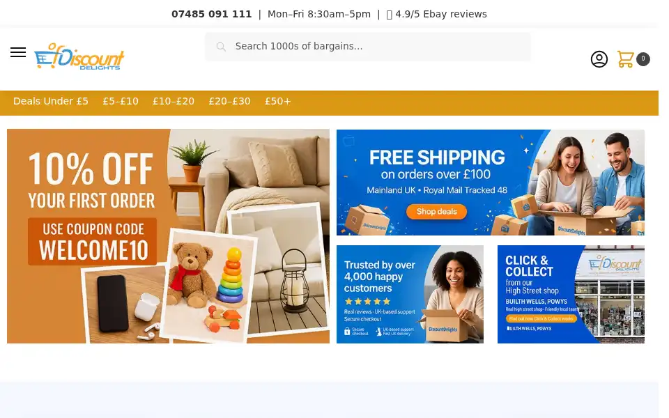 Screenshot of discountdelights.co.uk
