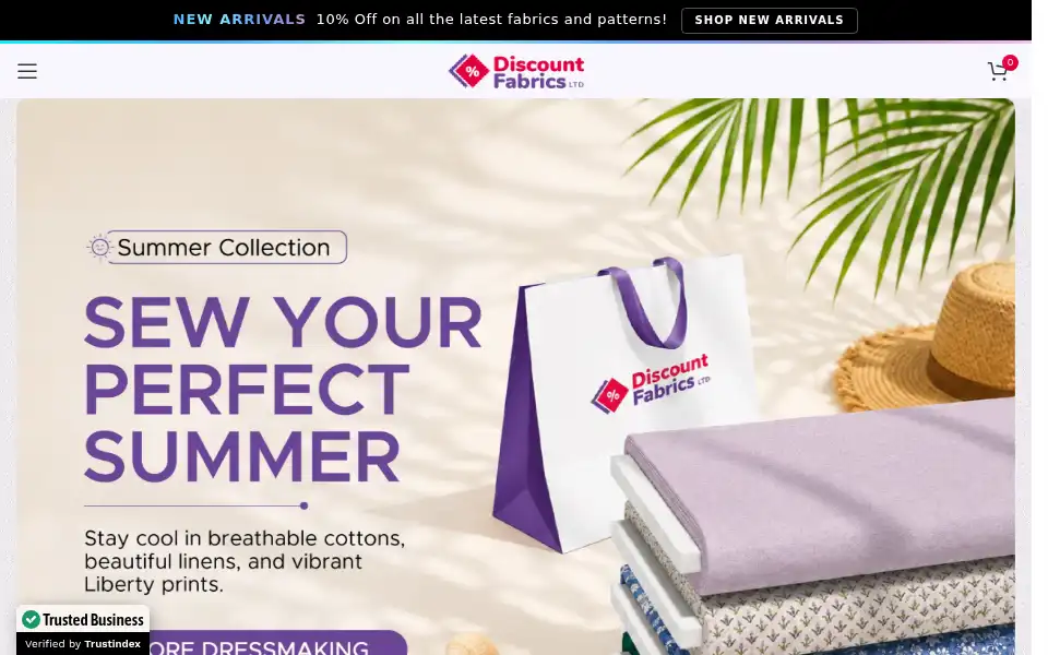 Screenshot of discountfabricsltd.com