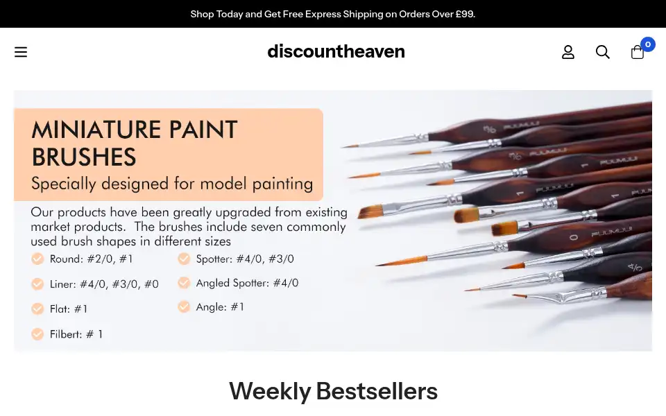 Screenshot of discountheaven.co.uk
