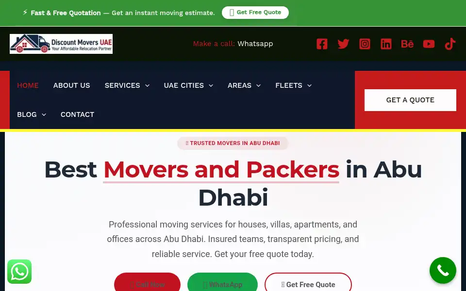 Screenshot of discountmoversuae.com