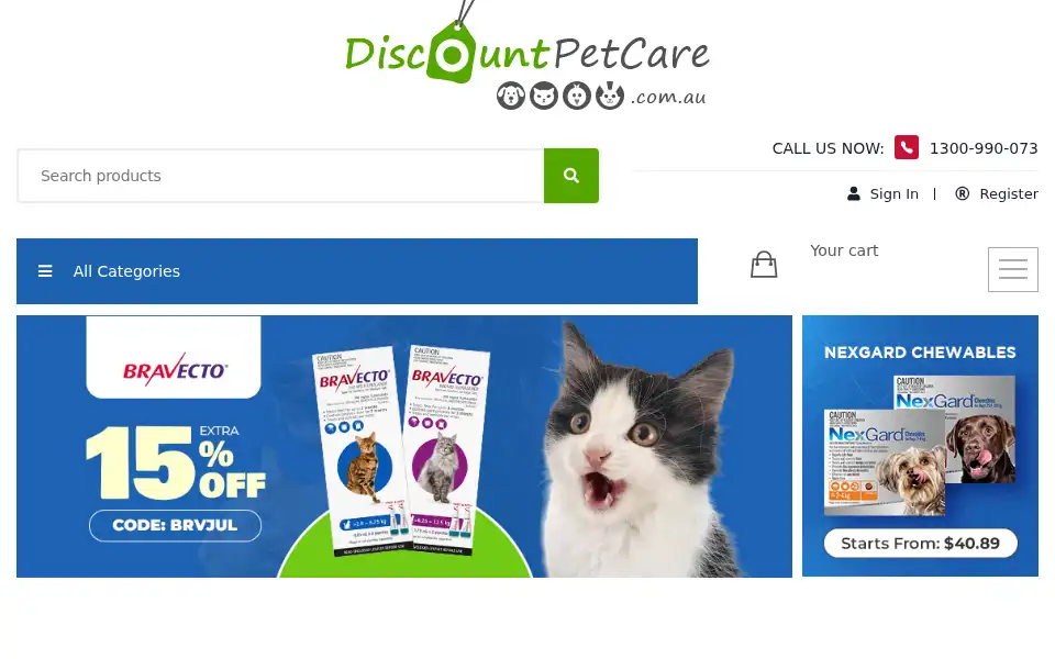 Screenshot of discountpetcare.com.au