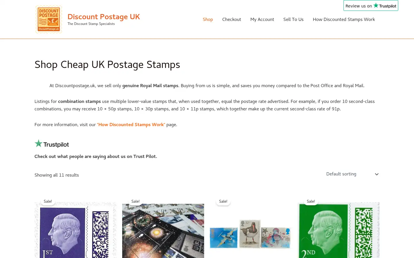 Screenshot of discountpostage.uk