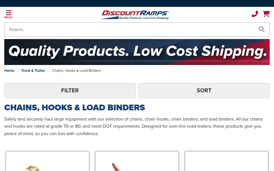 Screenshot of discountramps.com