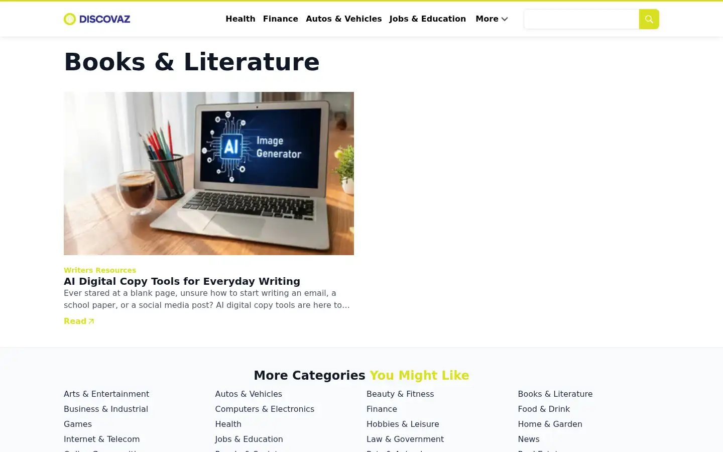 Screenshot of discovaz.com