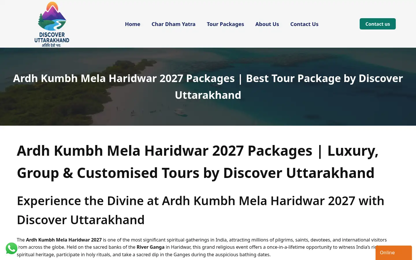 Screenshot of discover-uttarakhand.com