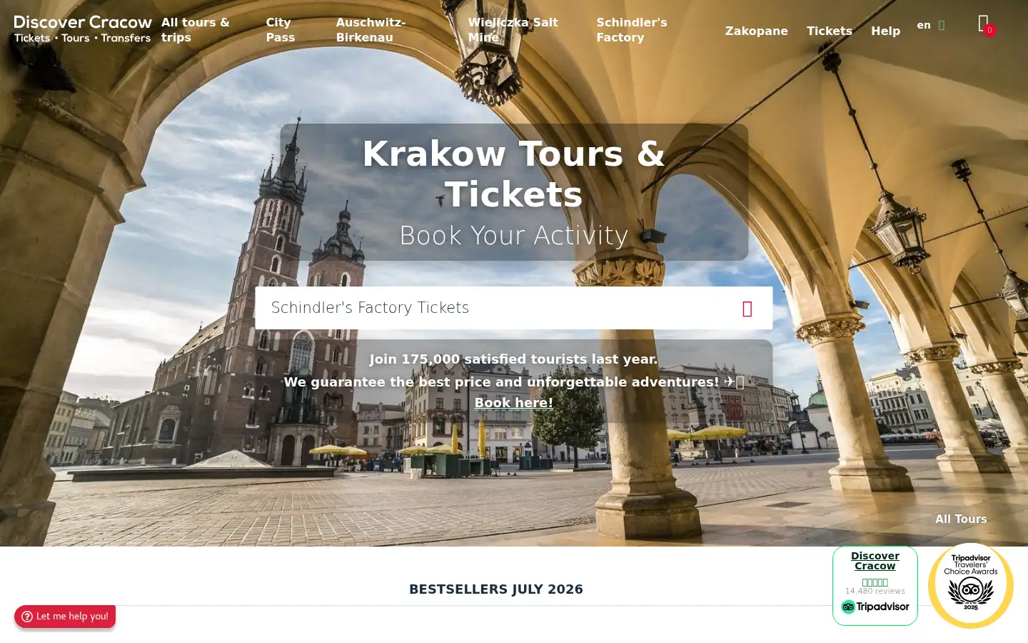 Screenshot of discovercracow.com