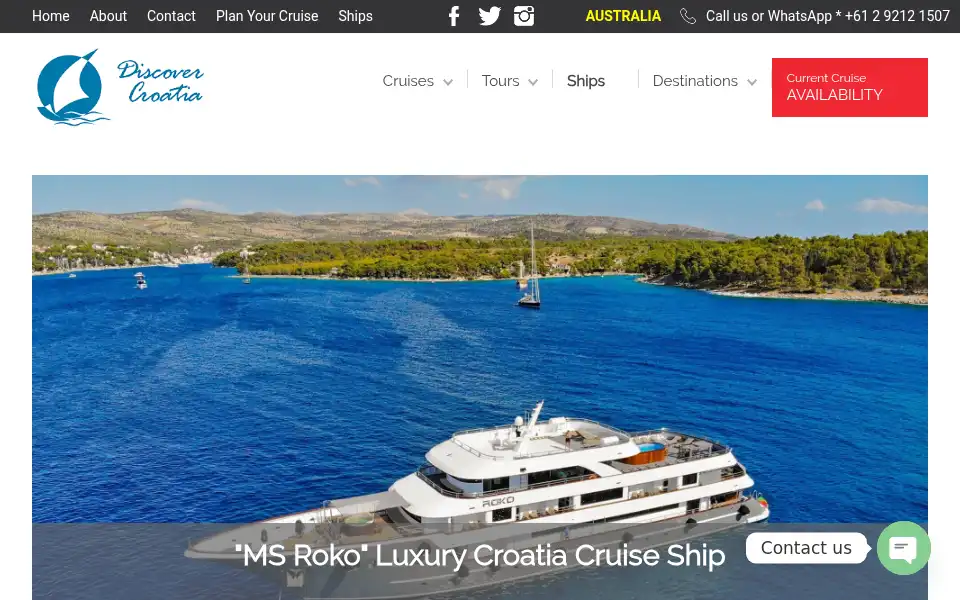 Screenshot of discovercroatia.com.au