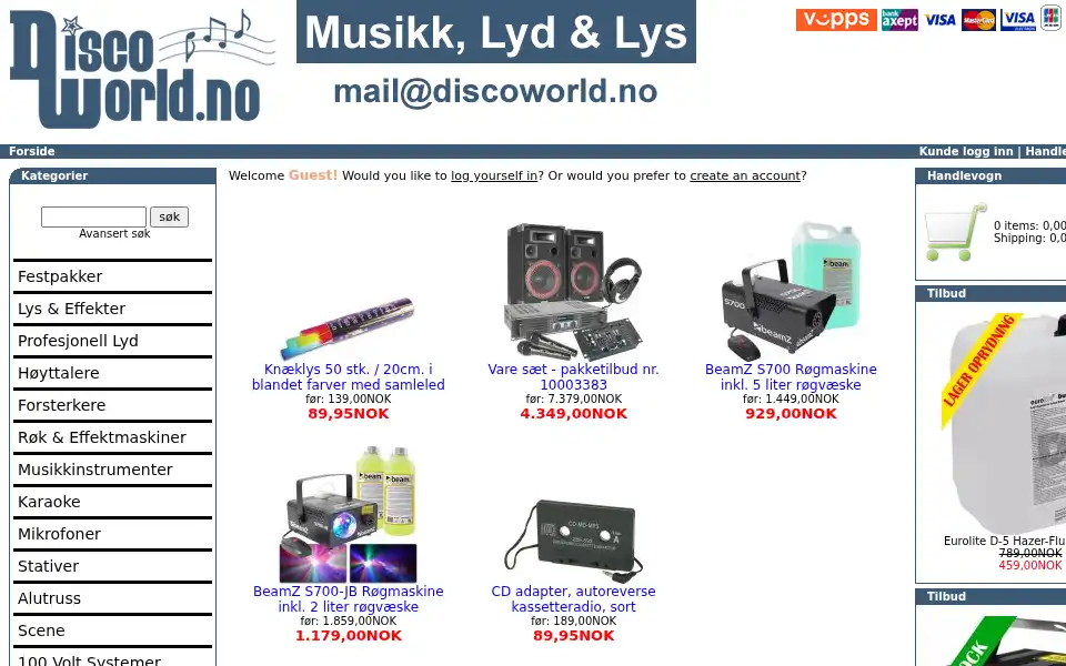 Screenshot of discoworld.no