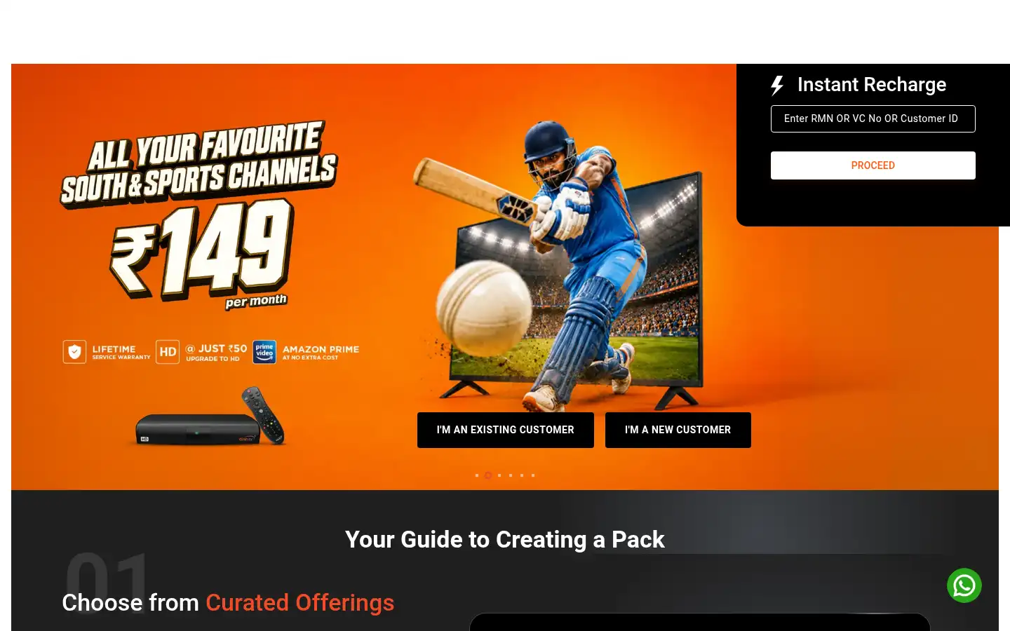 Screenshot of dishtv.in