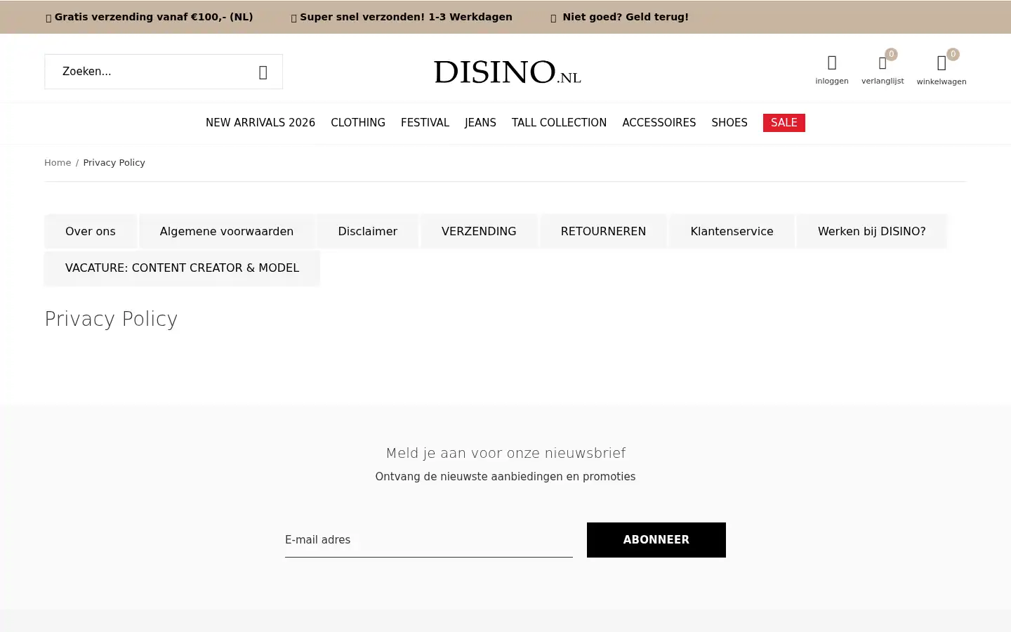 Screenshot of disino.nl