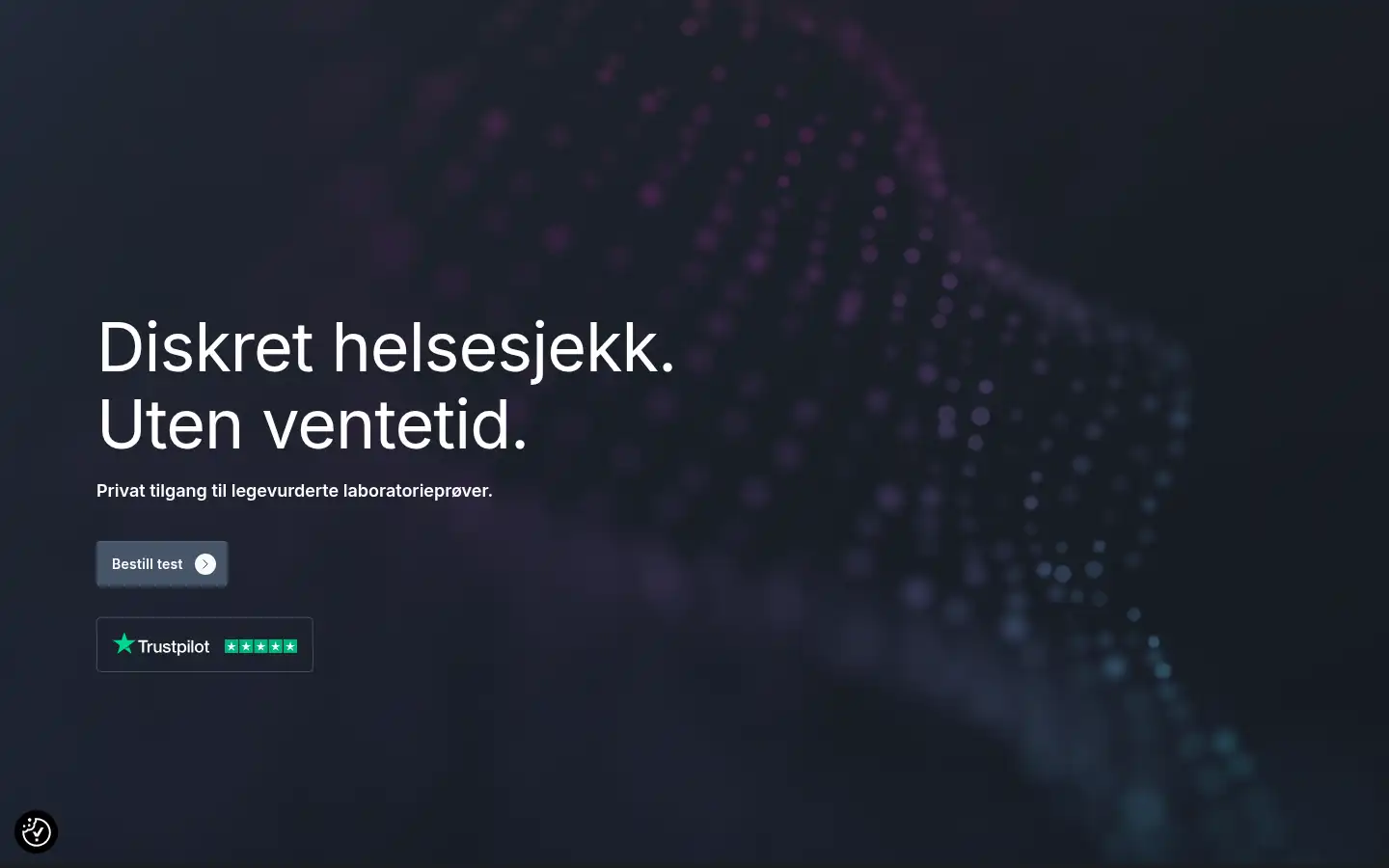 Screenshot of diskretetester.no