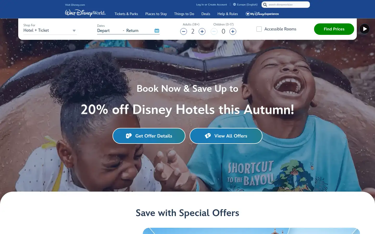 Screenshot of disneyworld.eu