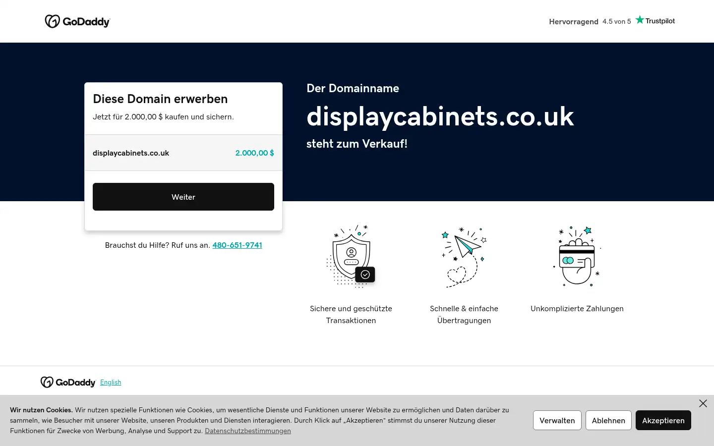 Screenshot of displaycabinets.co.uk