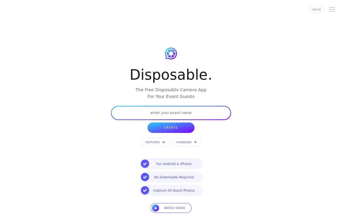 Screenshot of disposable.app